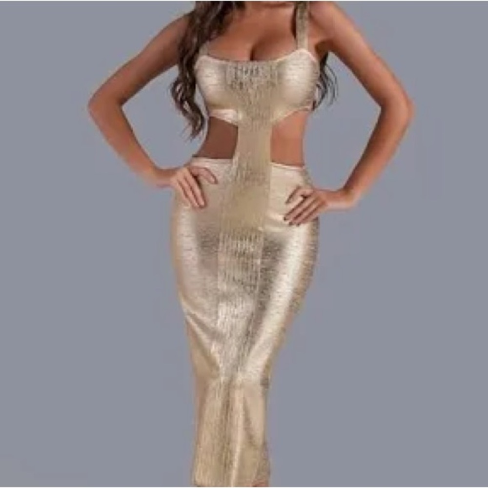 Bella Barnett Metallic Bandage Dress NWT Size Large